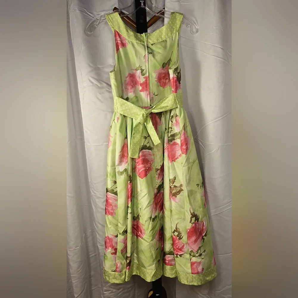 Bonnie Jean Green‎ Floral Party Dress Girls Size 16